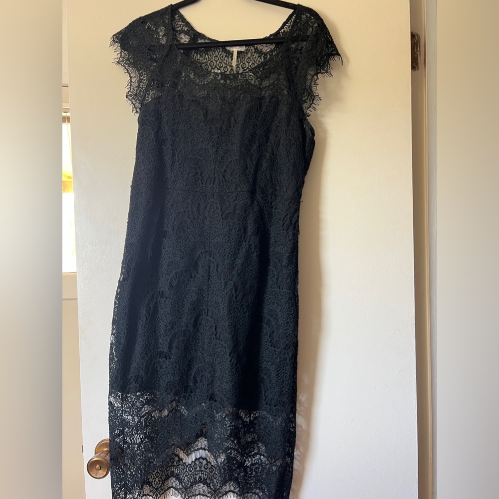 Black lace free people dress size L